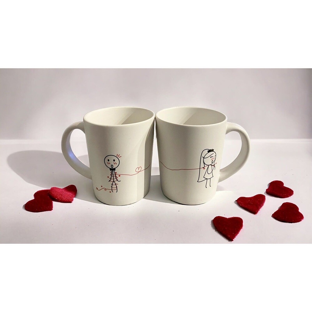 Human Touch Mugs Treat It With Love Valentines Coffee Tea Cup Hearts Set Of 2